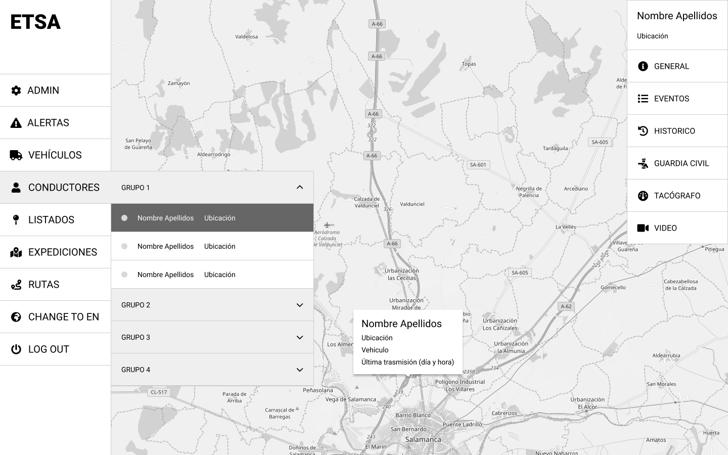 conductor seleccionado