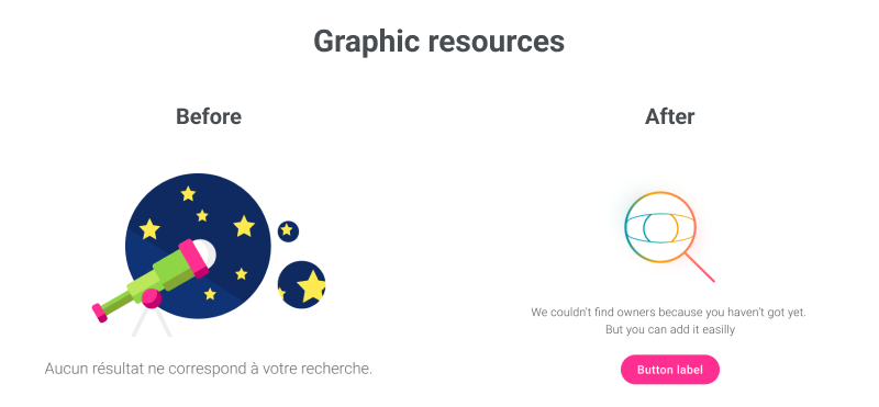 AF graphic resources before and after the rebranding